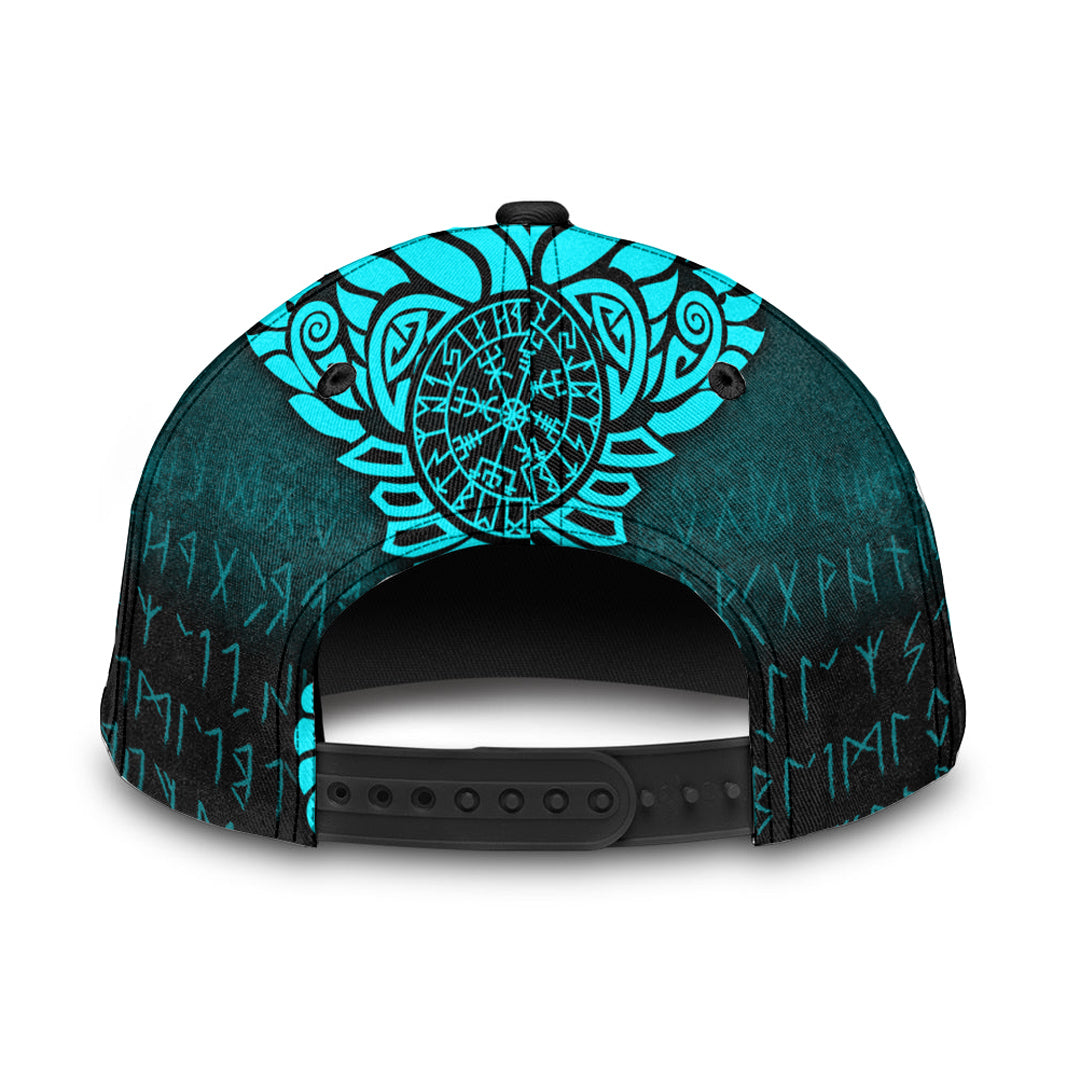 Viking Classic Cap Raven Vegvisir Tattoo Cyan Version Classic Cap RLT12