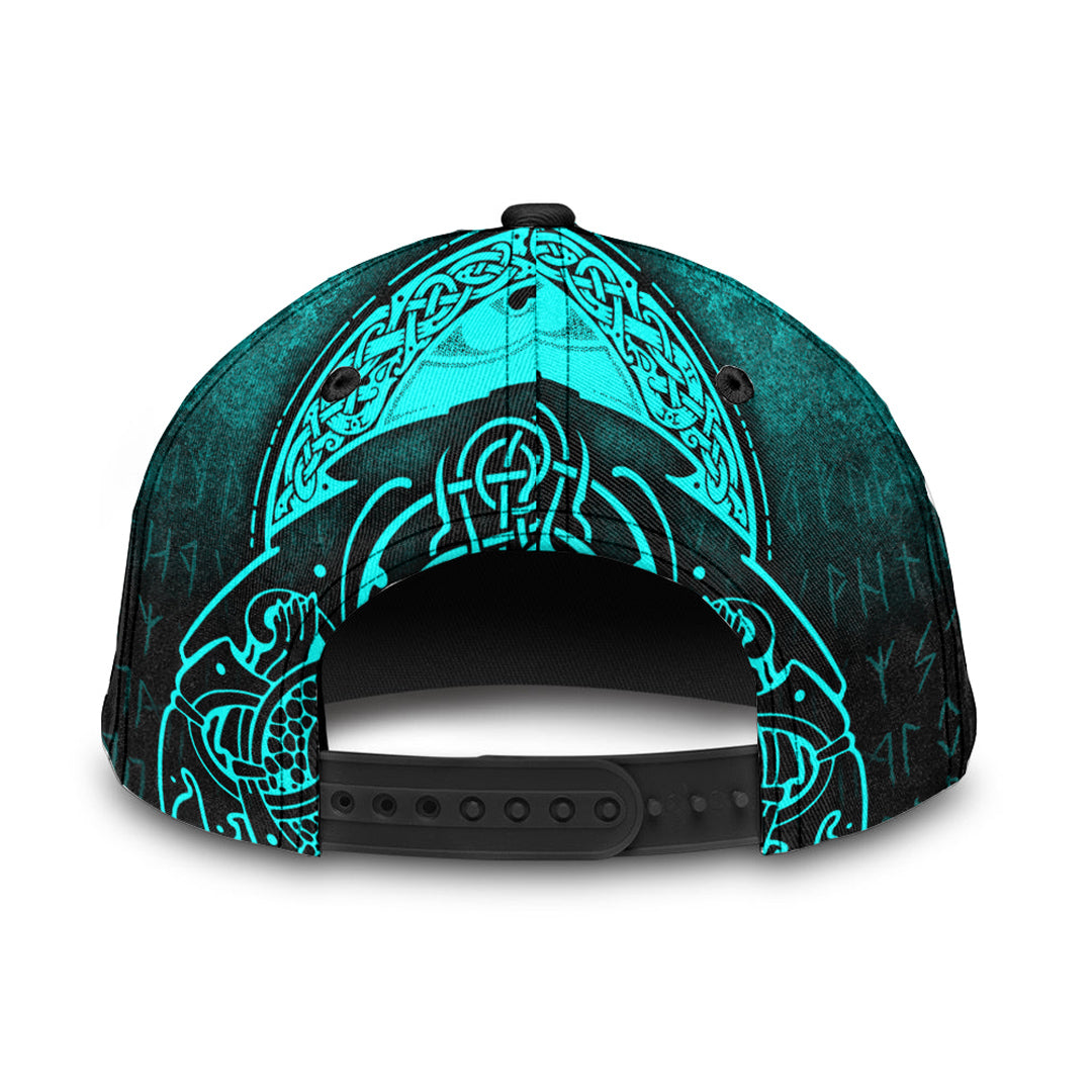 Viking Classic Cap Fenrir Viking 3D Tattoo Cyan Version Classic Cap RLT12