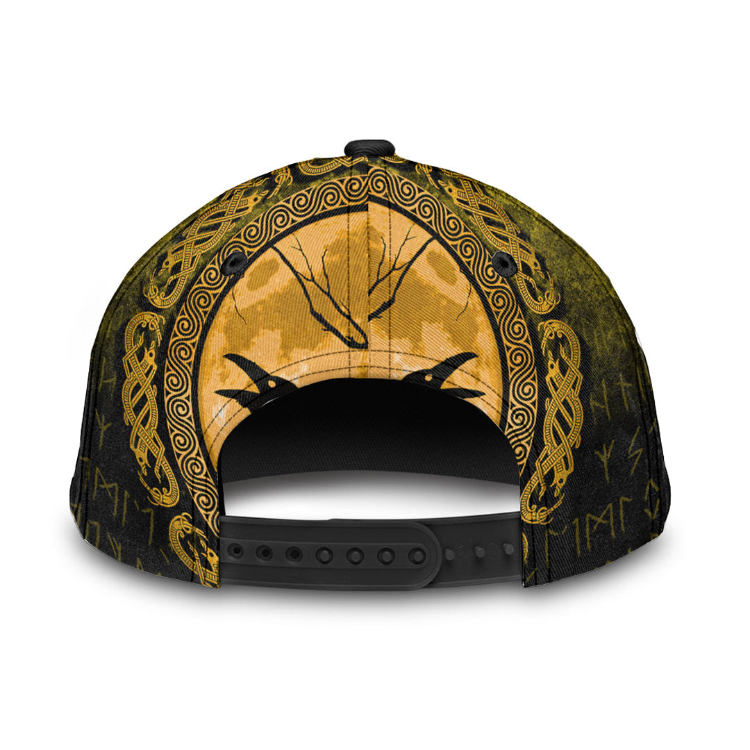 Viking Classic Cap Vikings Huginn Muninn Odin Ravens Gold Version Classic Cap RLT12