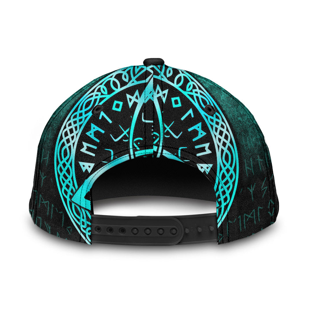 Viking Classic Cap Vegvisir Nordic Viking Rune Cyan Version Classic Cap RLT12