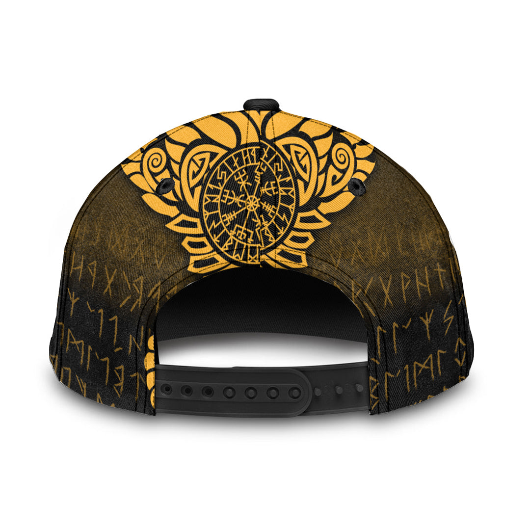 Viking Classic Cap Raven Vegvisir Tattoo Gold Version Classic Cap RLT12