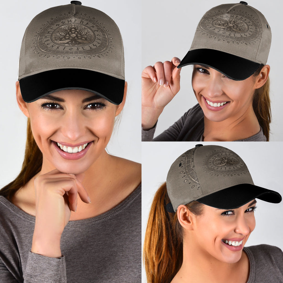 Viking Classic Cap Tree Of Life with Triquetra Beige Classic Cap RLT12