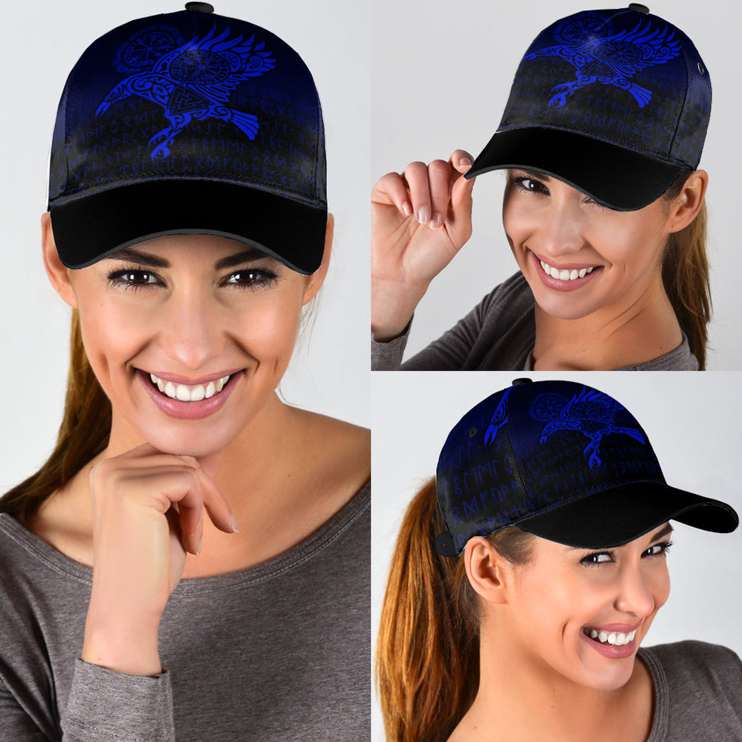 Viking Classic Cap Raven Vegvisir Tattoo Blue Version Classic Cap RLT12