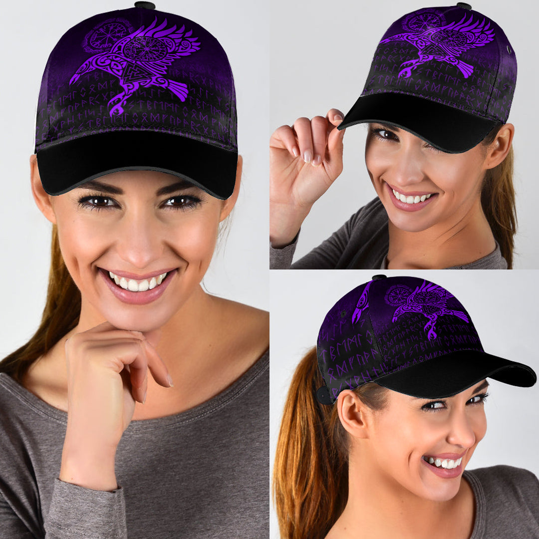 Viking Classic Cap Raven Vegvisir Tattoo Purple Version Classic Cap RLT12