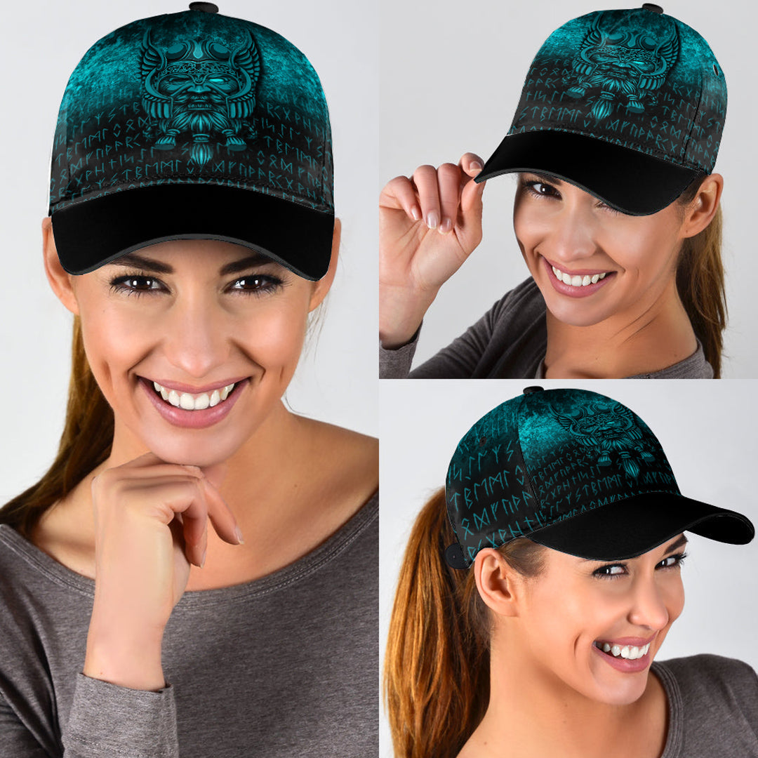 Viking Classic Cap Viking Odin Allfather In Asgard Cyan Version Classic Cap RLT12