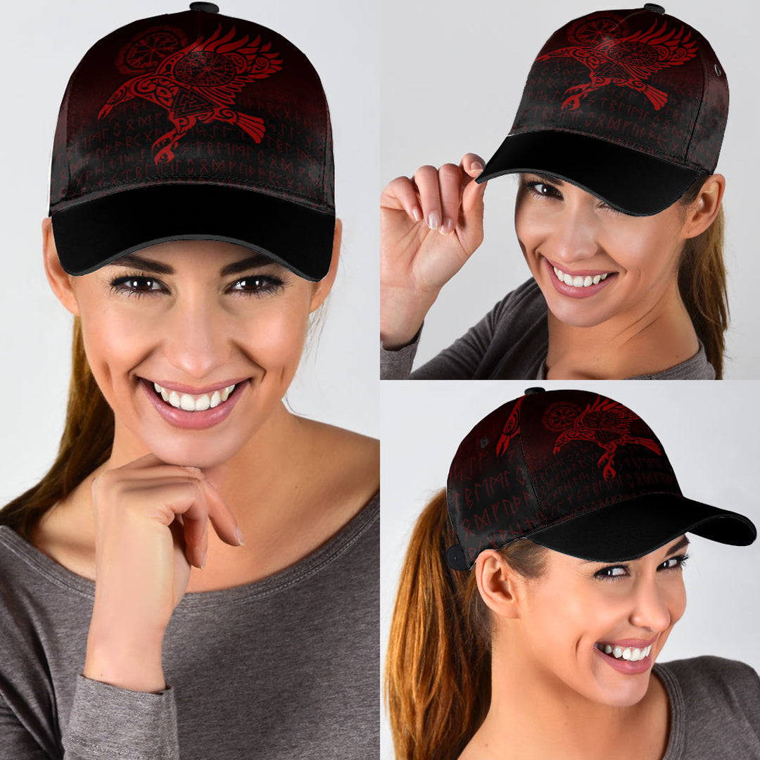 Viking Classic Cap Raven Vegvisir Tattoo Red Version Classic Cap RLT12