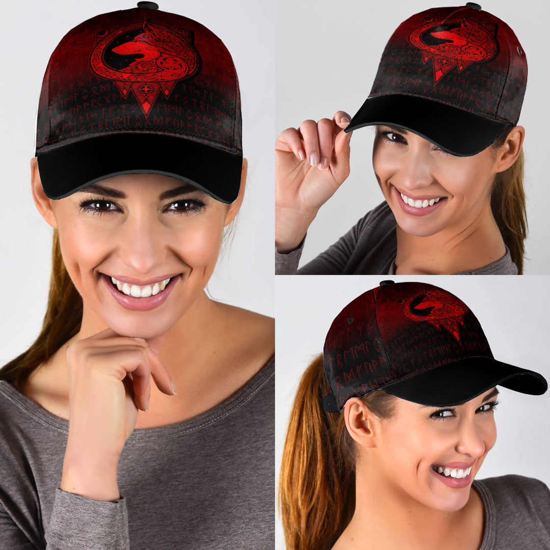 Viking Classic Cap Viking Norse Wolf Red Version Classic Cap RLT12