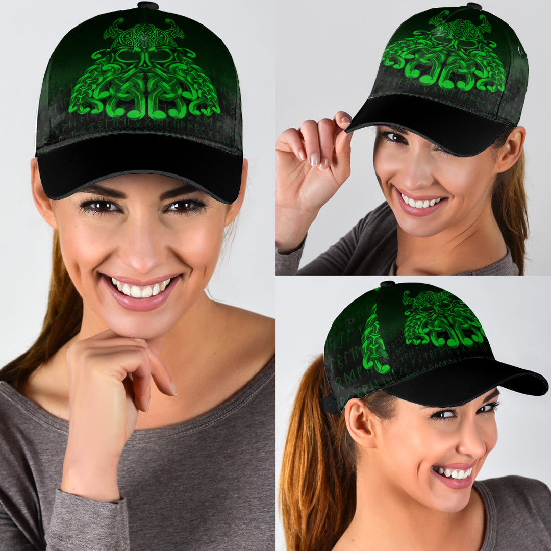 Viking Classic Cap Vikings Odin Valhalla Green Version Classic Cap RLT12