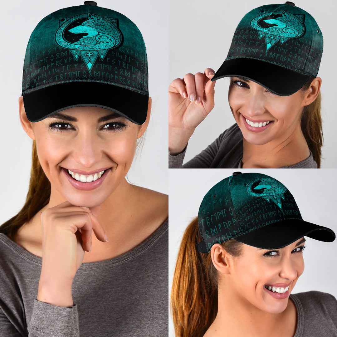 Viking Classic Cap Viking Norse Wolf Cyan Version Classic Cap RLT12
