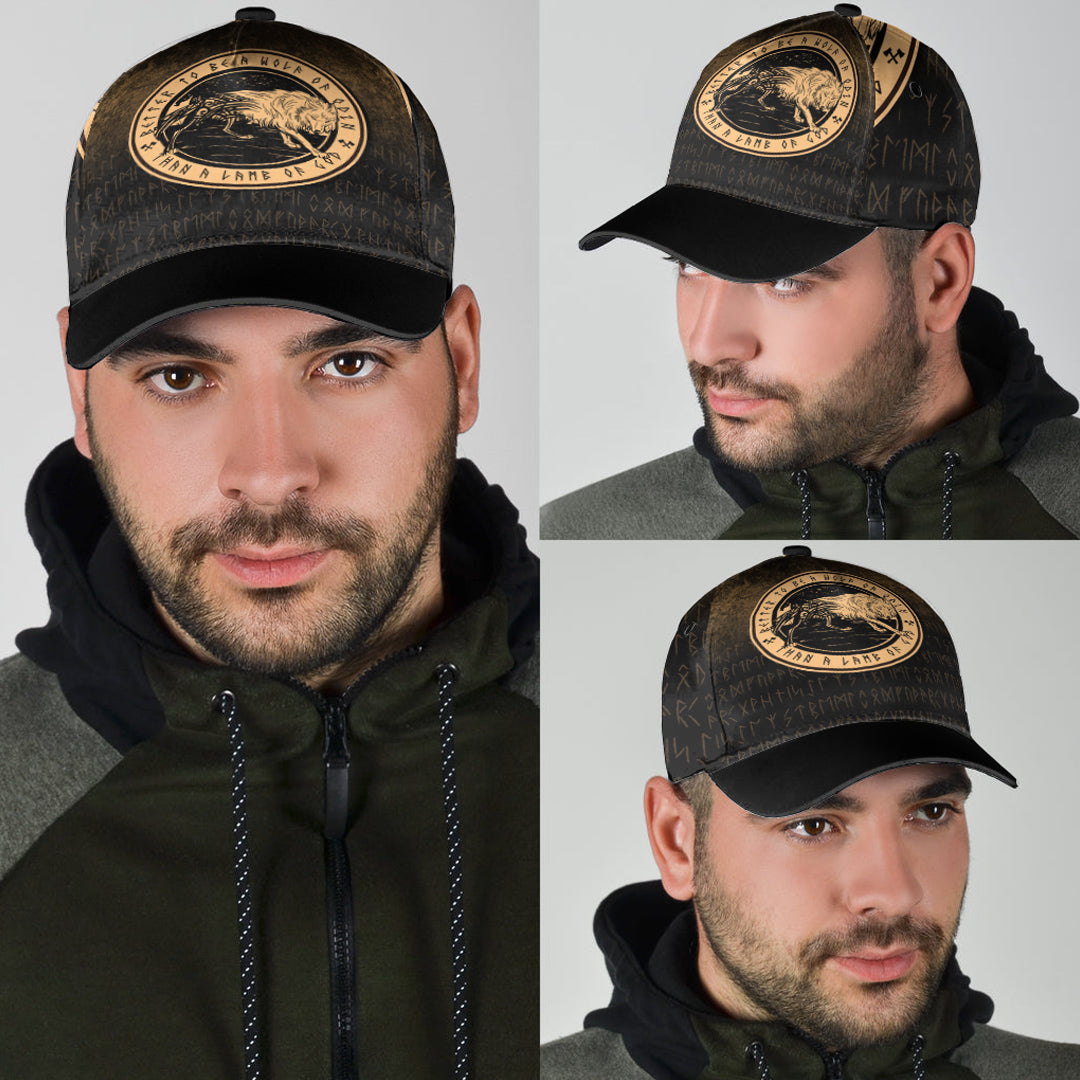 Wonder Print Shop Classic Cap - Wolf Of Odin - Gold Version Classic Cap RLT12