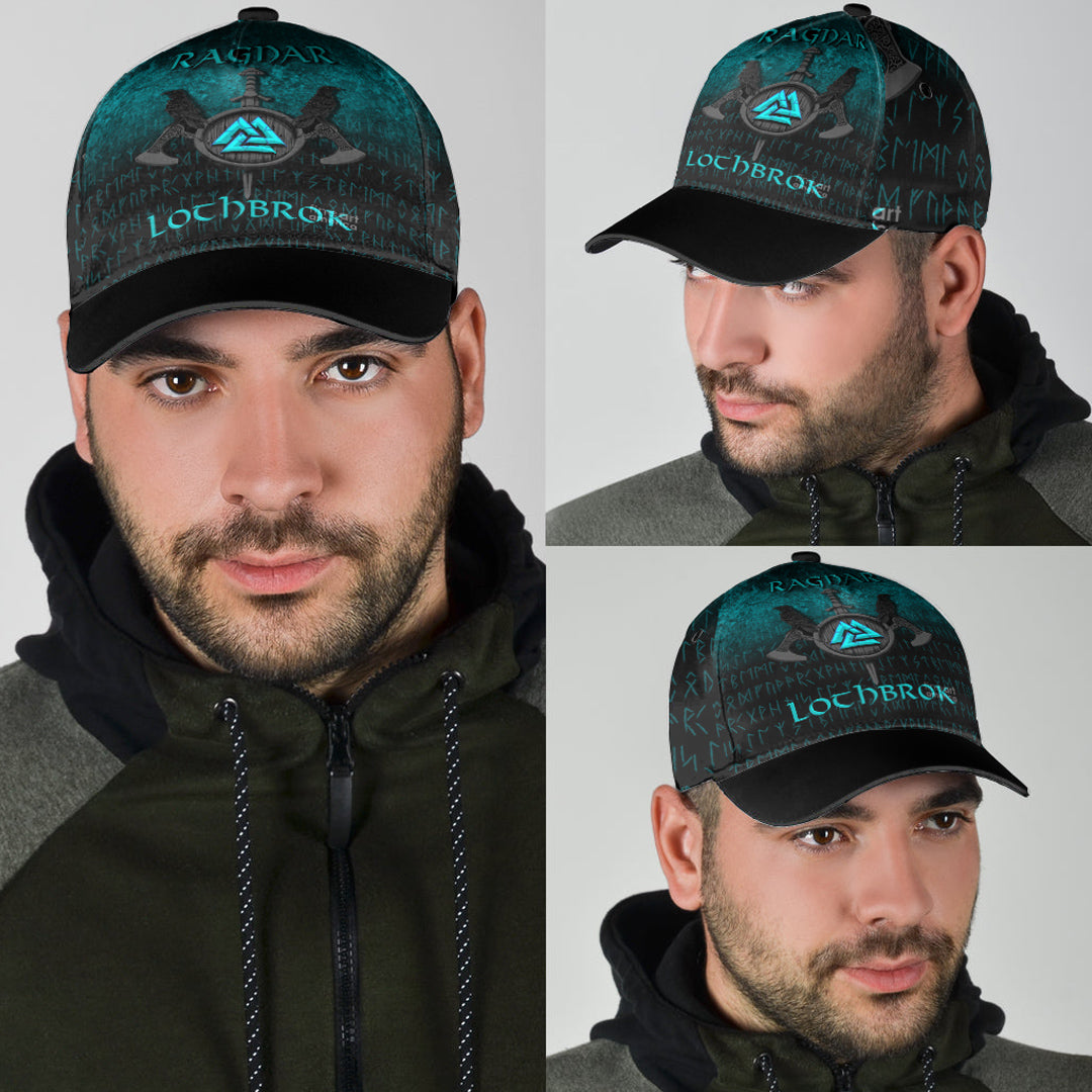 Viking Classic Cap Ragnar Lothbrok Ragnar Lodbrok Viking Warrior Cyan Version Classic Cap RLT12