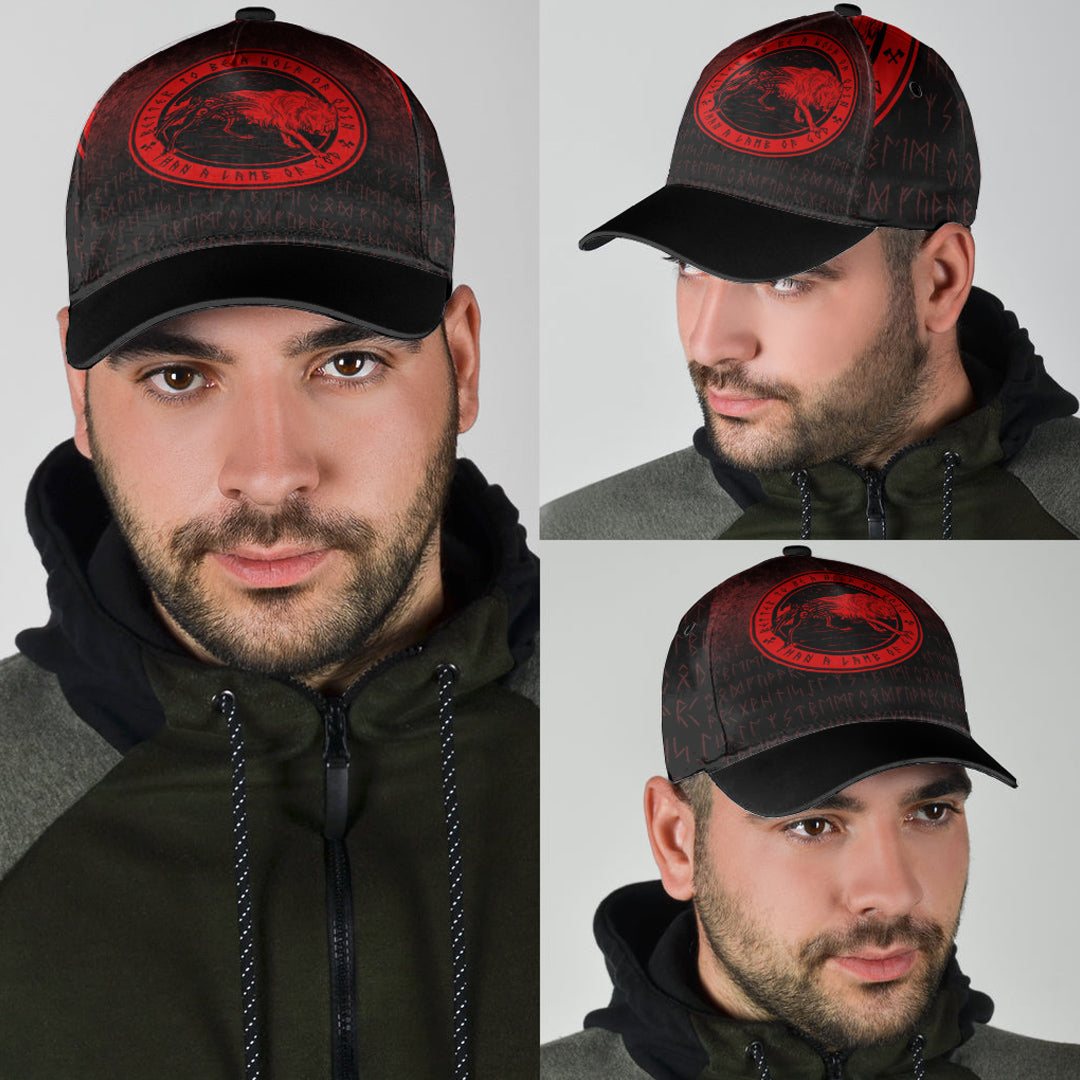 Wonder Print Shop Classic Cap - Wolf Of Odin - Red Version Classic Cap RLT12