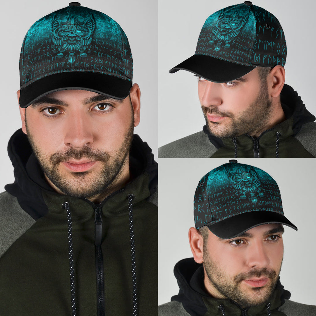 Viking Classic Cap Viking Odin Allfather In Asgard Cyan Version Classic Cap RLT12
