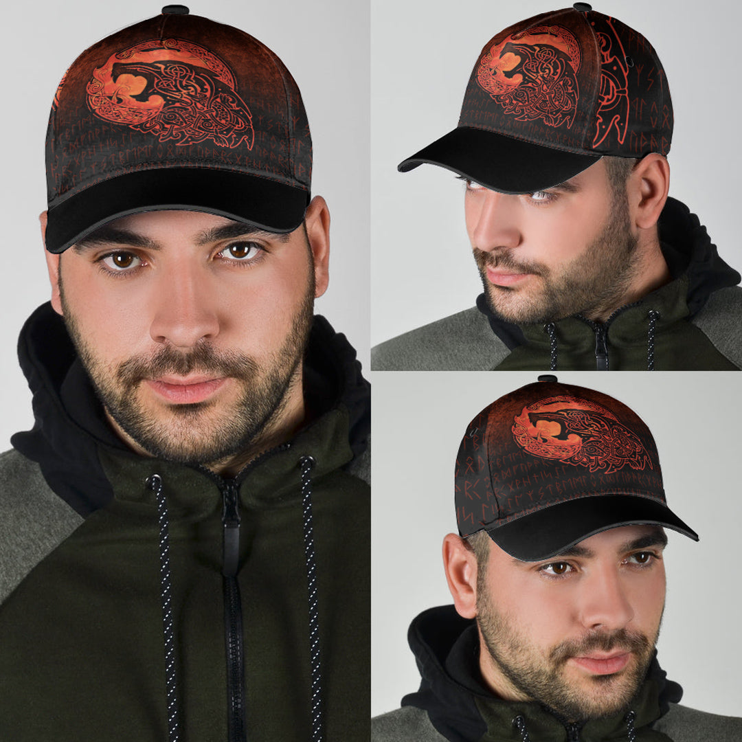 Viking Classic Cap Fenrir Viking 3D Tattoo Orange Version Classic Cap RLT12
