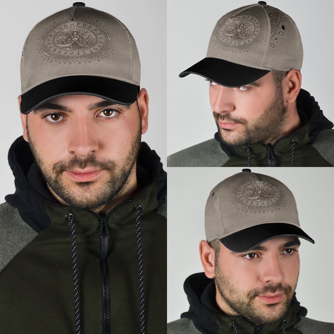 Viking Classic Cap Tree Of Life with Triquetra Beige Classic Cap RLT12
