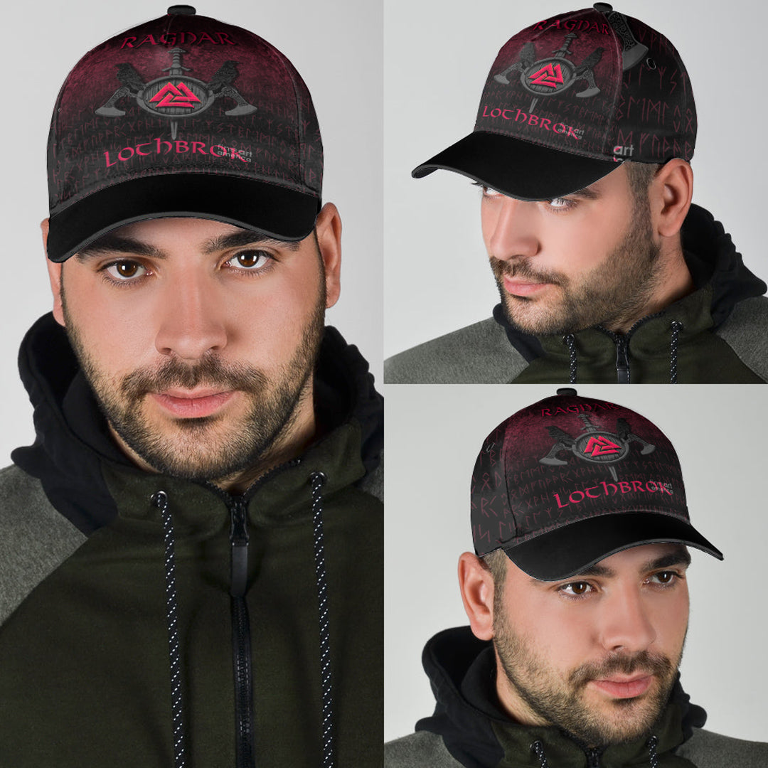 Viking Classic Cap Ragnar Lothbrok Ragnar Lodbrok Viking Warrior Red Version Classic Cap RLT12