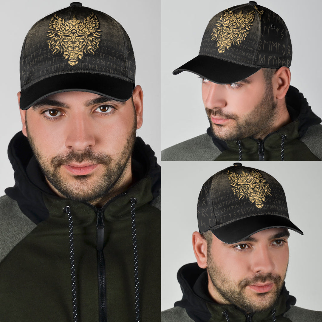 Viking Classic Cap Odin The Allfather Asgard God and Chief Of Aesir Gold Version Classic Cap RLT12