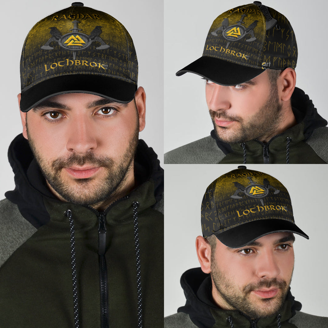 Viking Classic Cap Ragnar Lothbrok Ragnar Lodbrok Viking Warrior Gold Version Classic Cap RLT12