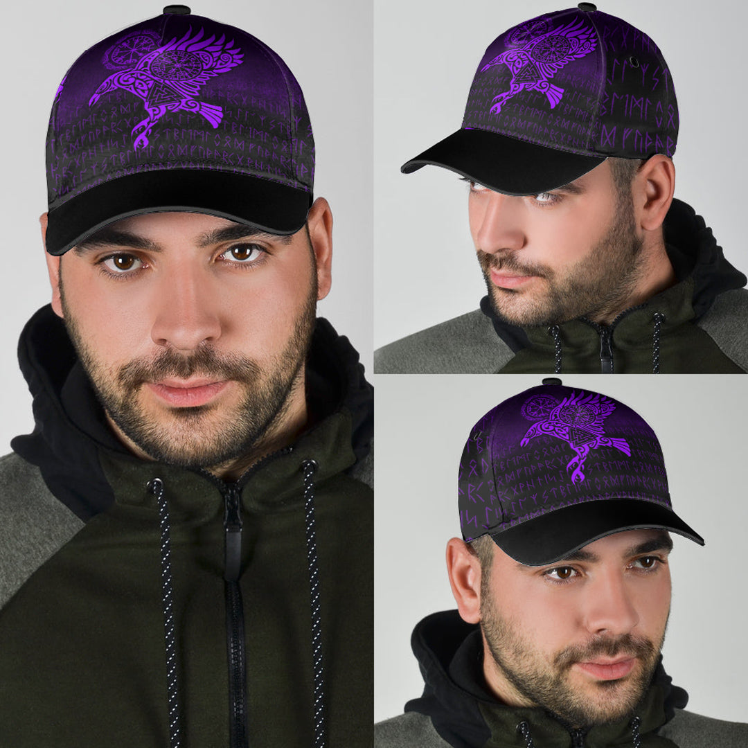Viking Classic Cap Raven Vegvisir Tattoo Purple Version Classic Cap RLT12