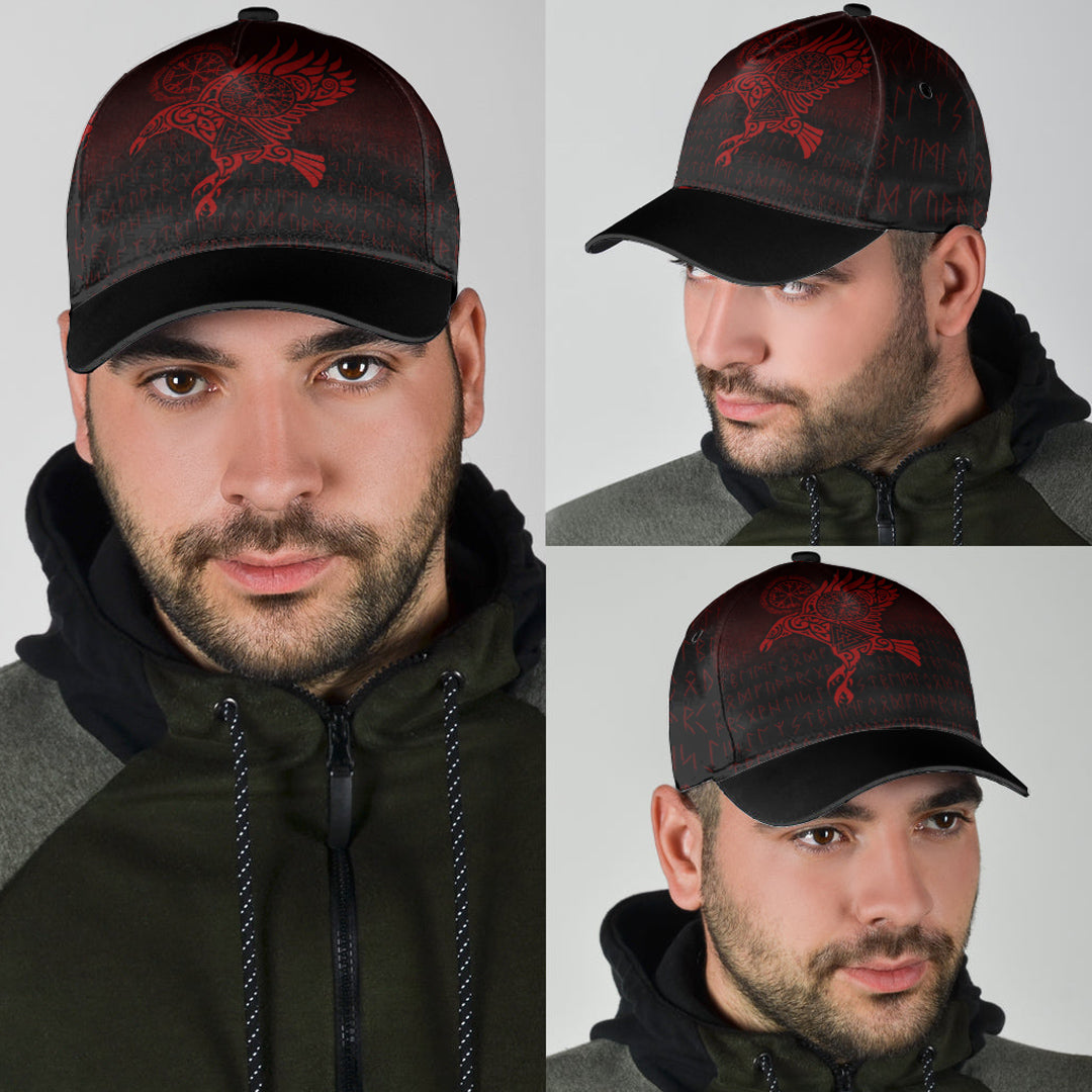 Viking Classic Cap Raven Vegvisir Tattoo Red Version Classic Cap RLT12