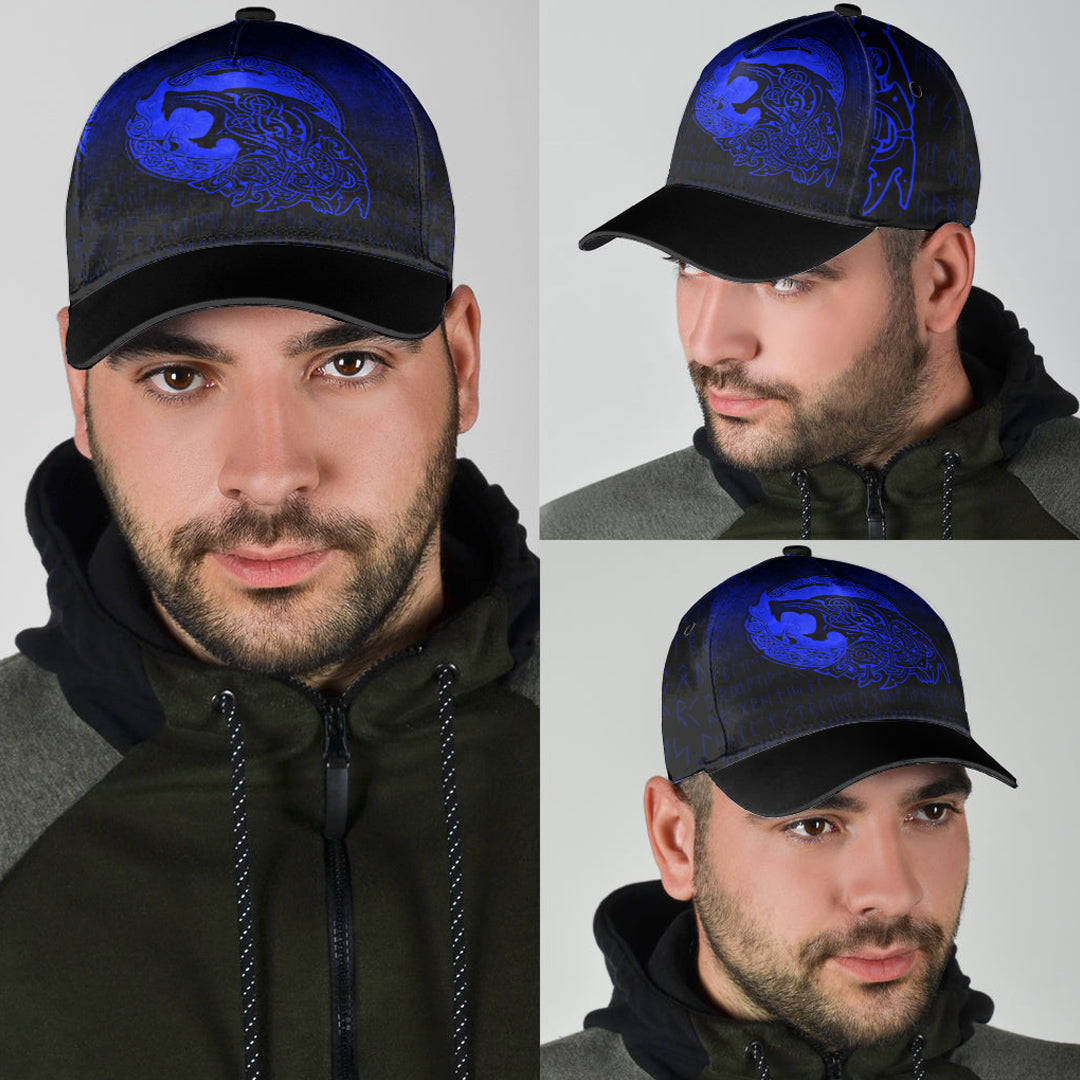 Viking Classic Cap Fenrir Viking 3D Tattoo Blue Version Classic Cap RLT12