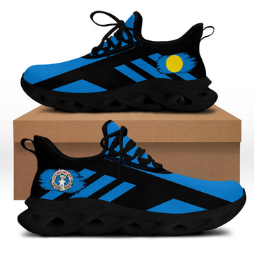 Polynesian Footwear Northern Mariana Flag Sport Clunky Sneakers -Black LT6