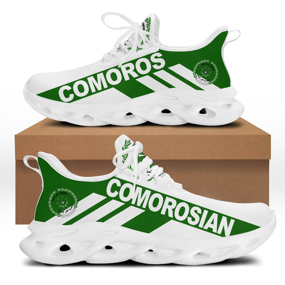 Wonder Print Shop Footwear - Comoros Stripe Style Clunky Sneakers LT10