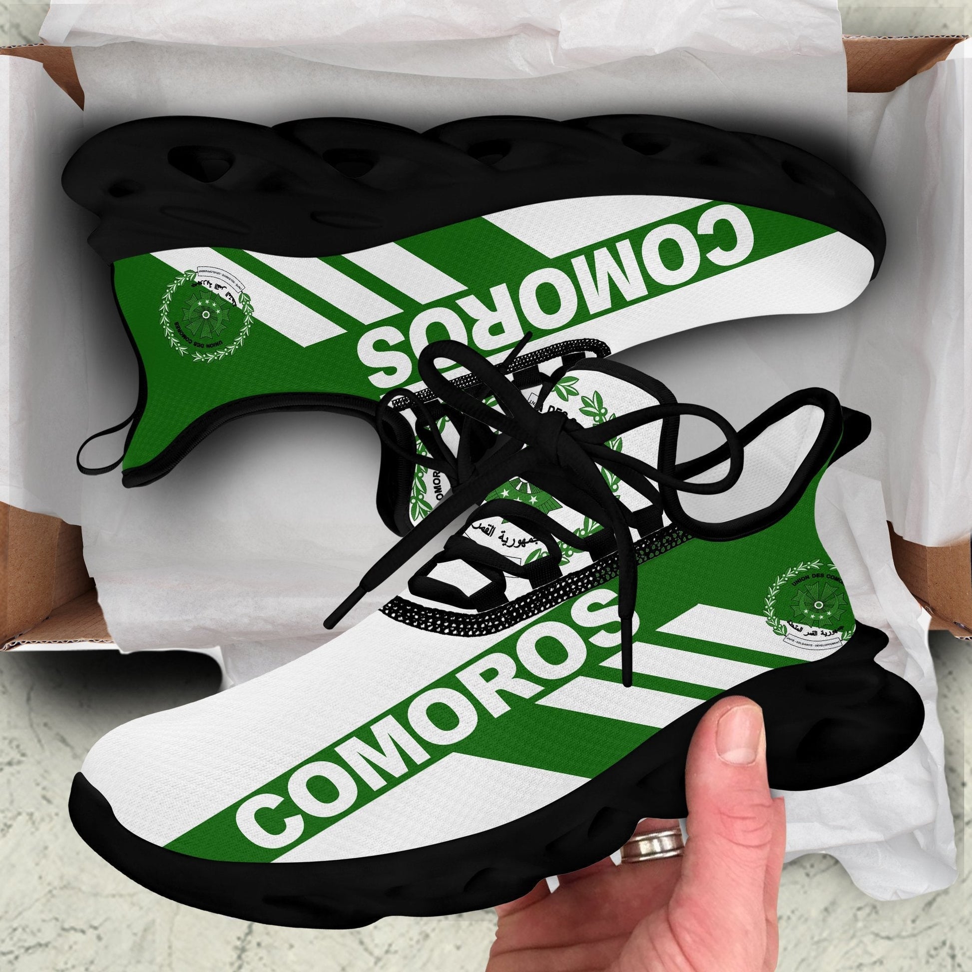 Wonder Print Shop Footwear - Comoros Stripe Style Clunky Sneakers LT10