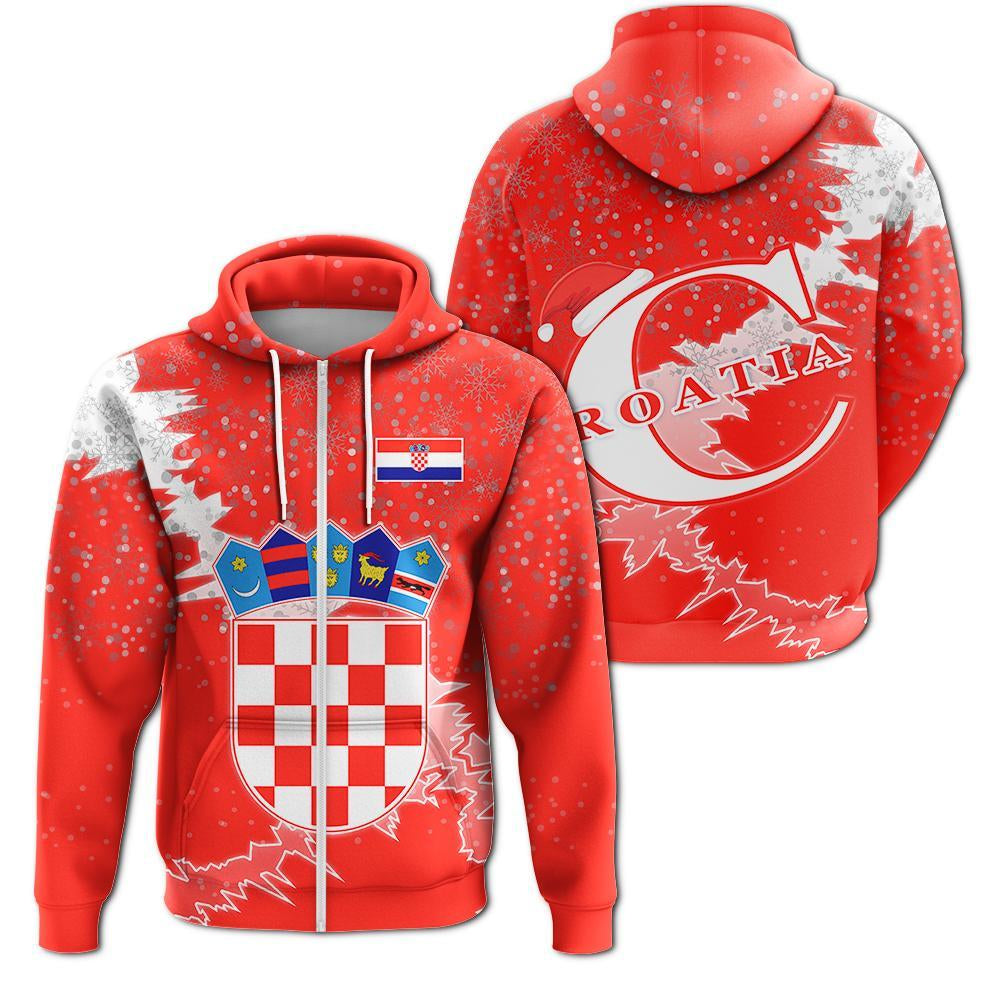 Croatia Christmas Coat Of Arms Zip Up Hoodie X Style