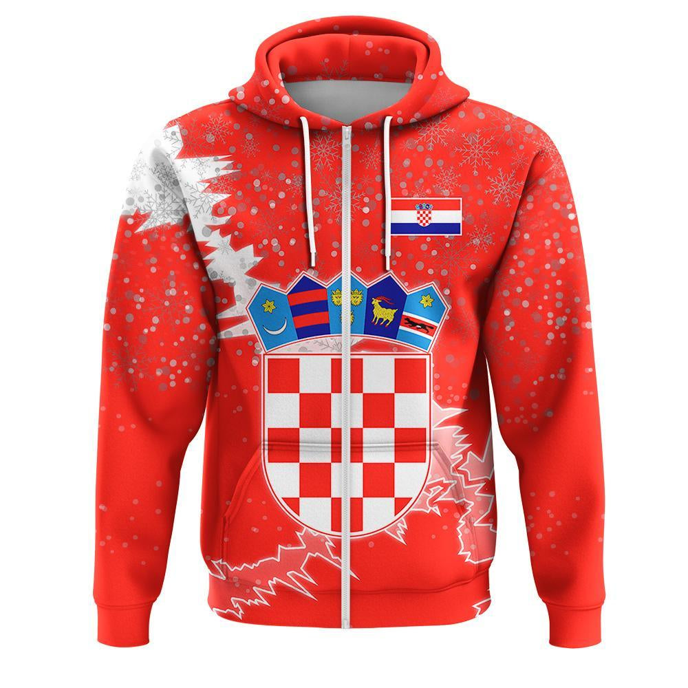 Croatia Christmas Coat Of Arms Zip Up Hoodie X Style