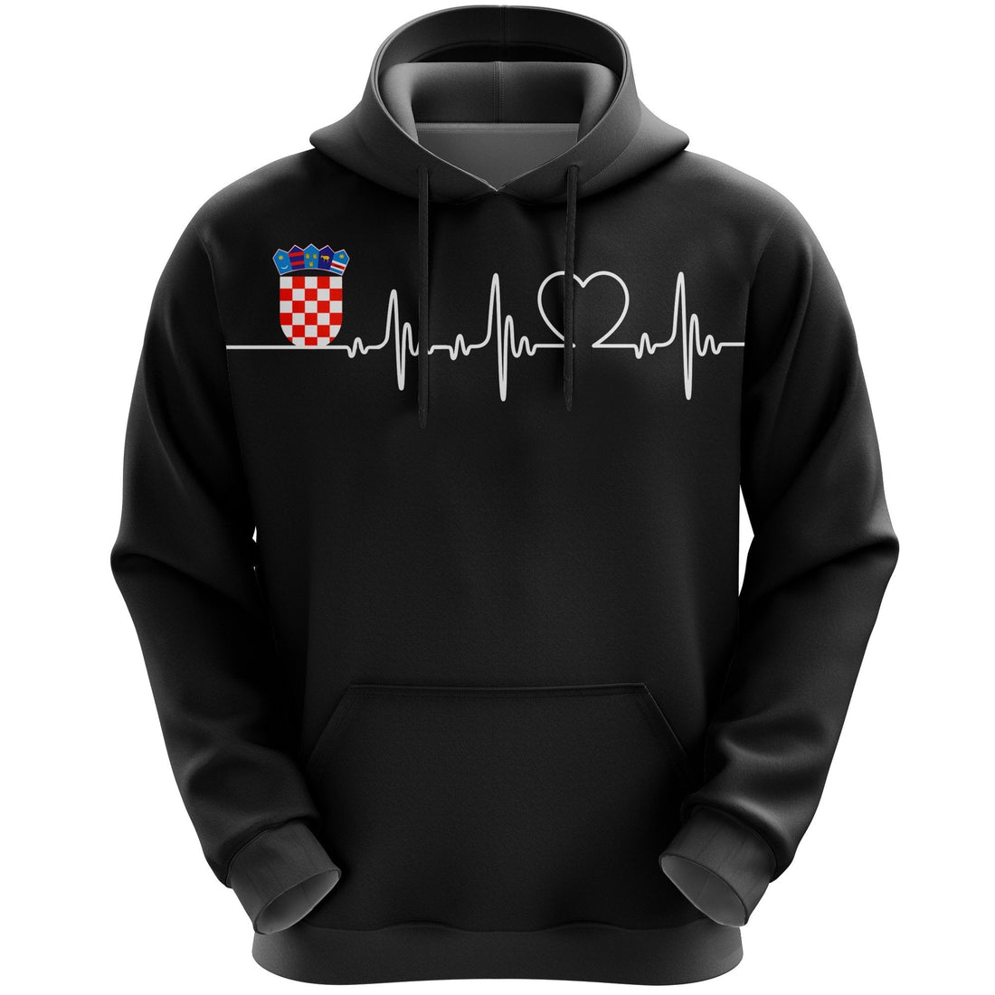 Croatia Hoodie Heartbeat