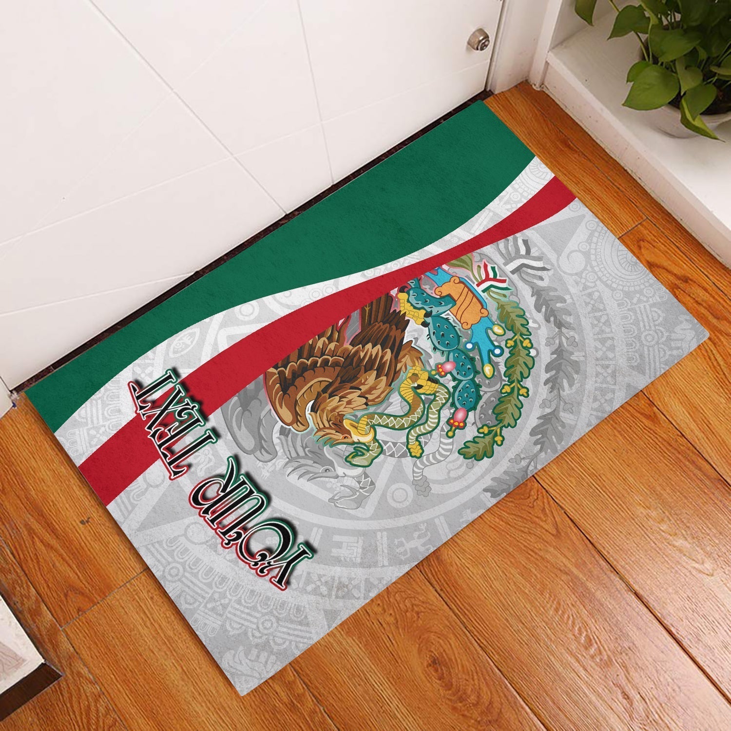 Custom Personalised Mexico Door Mat Mexican Eagles Aztec Pattern LT13