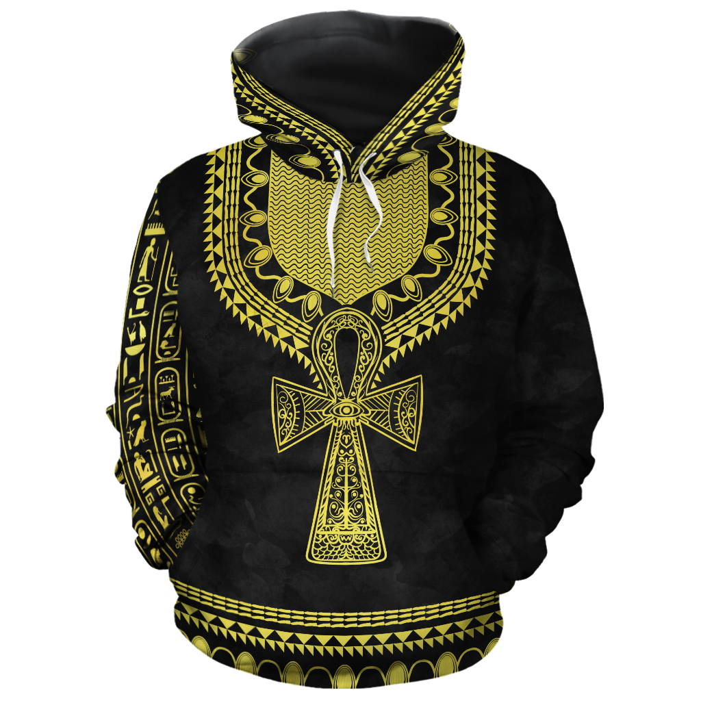 African Hoodie Printed Dashiki Ankh Hoodie