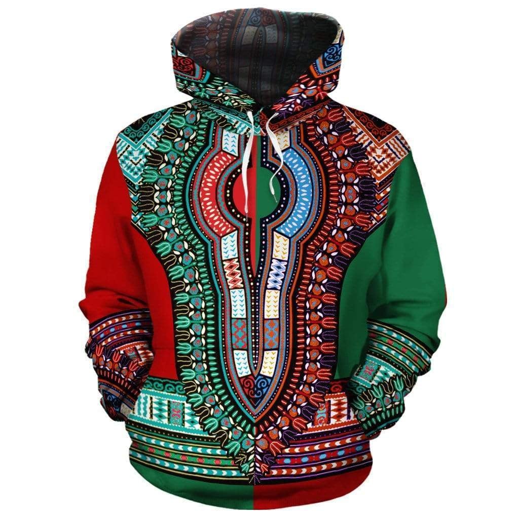 African Hoodie Dashiki Half Pullover