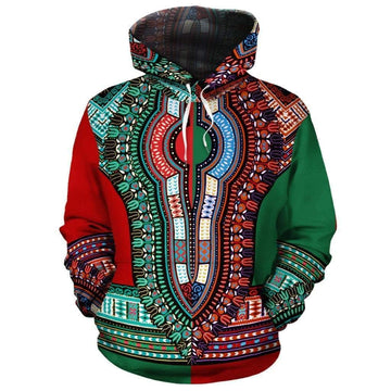 African Hoodie Dashiki Half Pullover