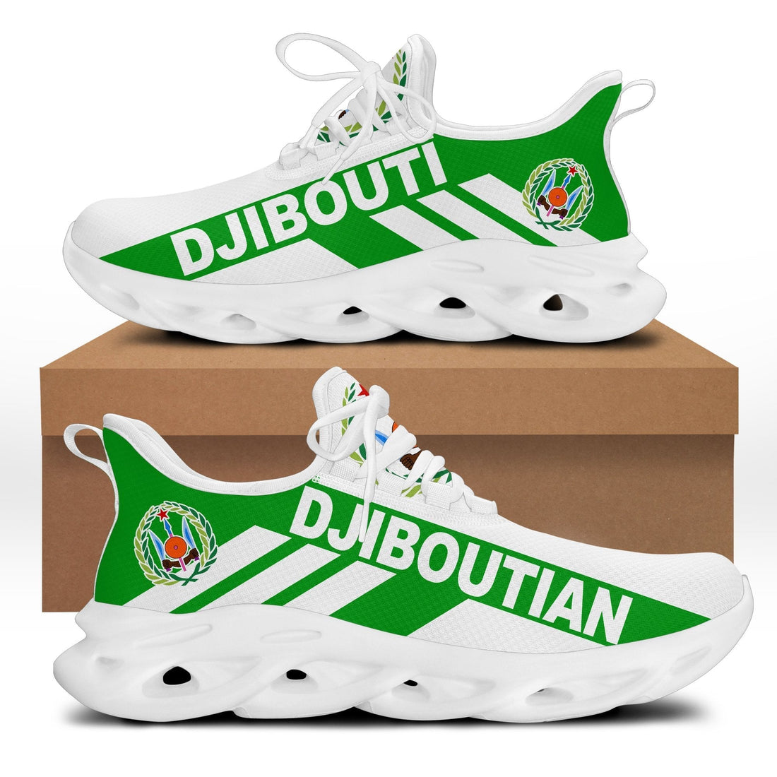 Wonder Print Shop Footwear - Djibouti Stripe Style Clunky Sneakers LT10