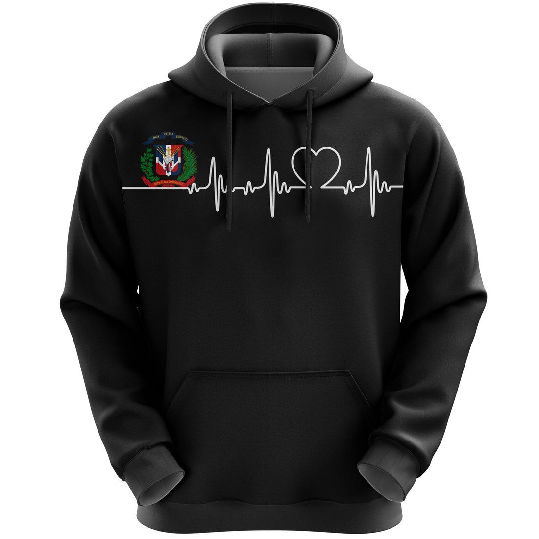Dominican Republic Hoodie Heartbeat