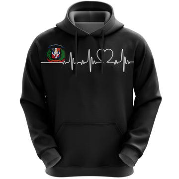 Dominican Republic Hoodie Heartbeat