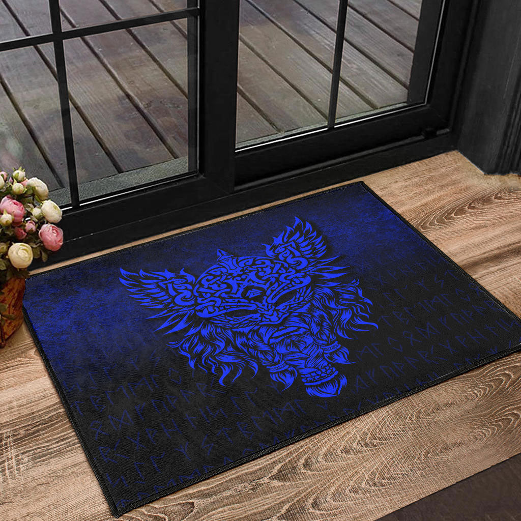 Viking Door Mat Odin The Allfather Asgard God and Chief Of Aesir Blue Version Door Mat RLT12