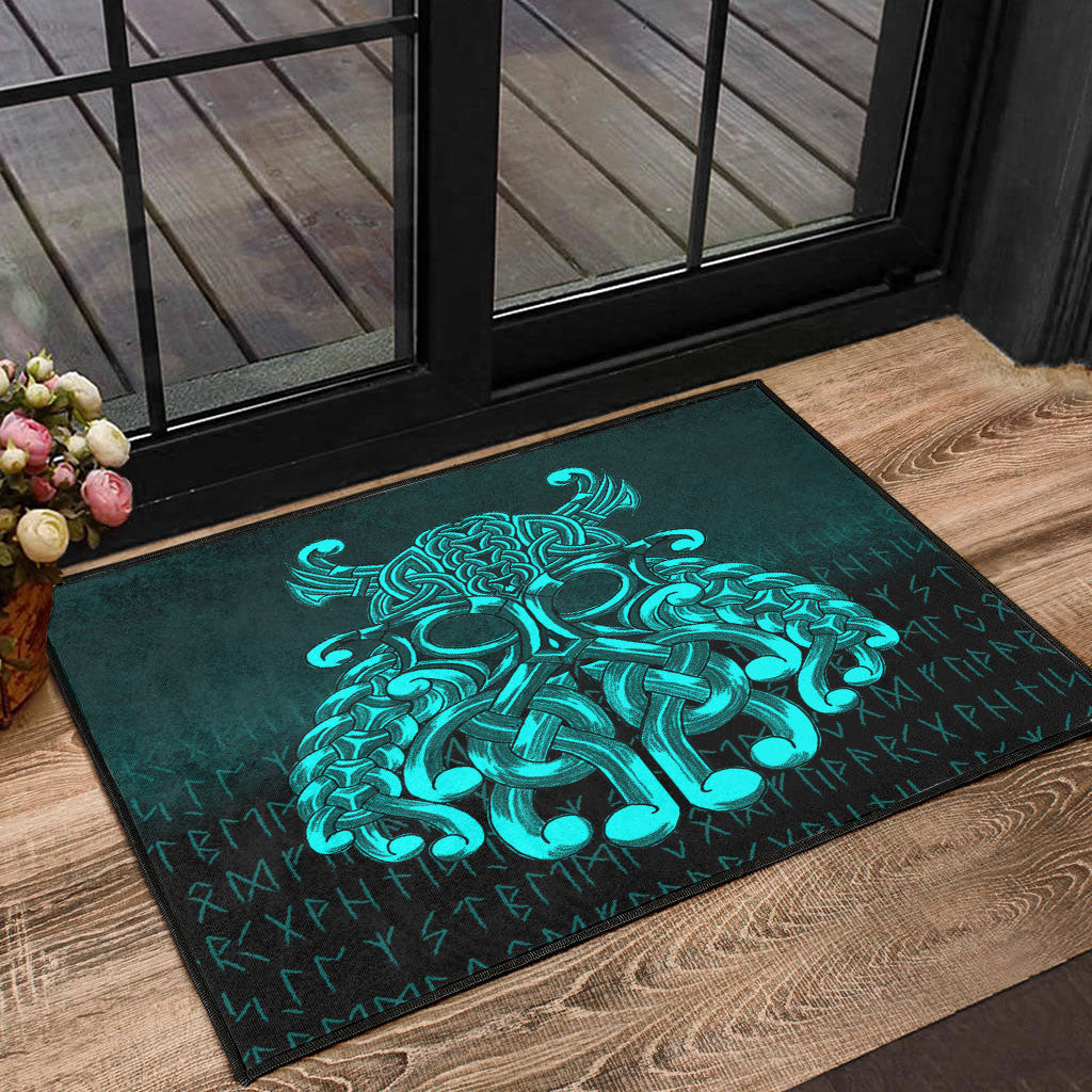 Viking Door Mat Vikings Odin Valhalla Cyan Version Door Mat RLT12
