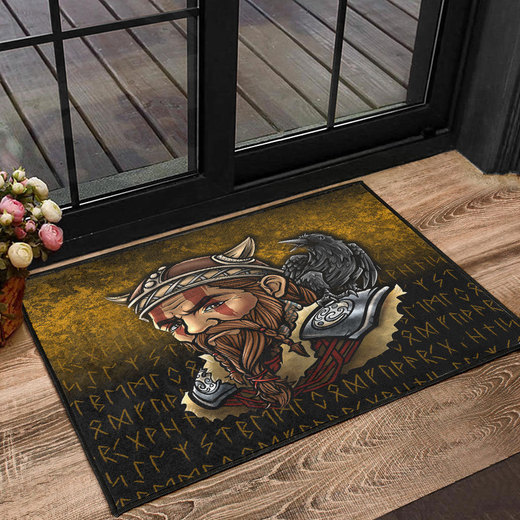 Viking Door Mat Viking Warrior Odin Valhalla Raven Door Mat RLT12