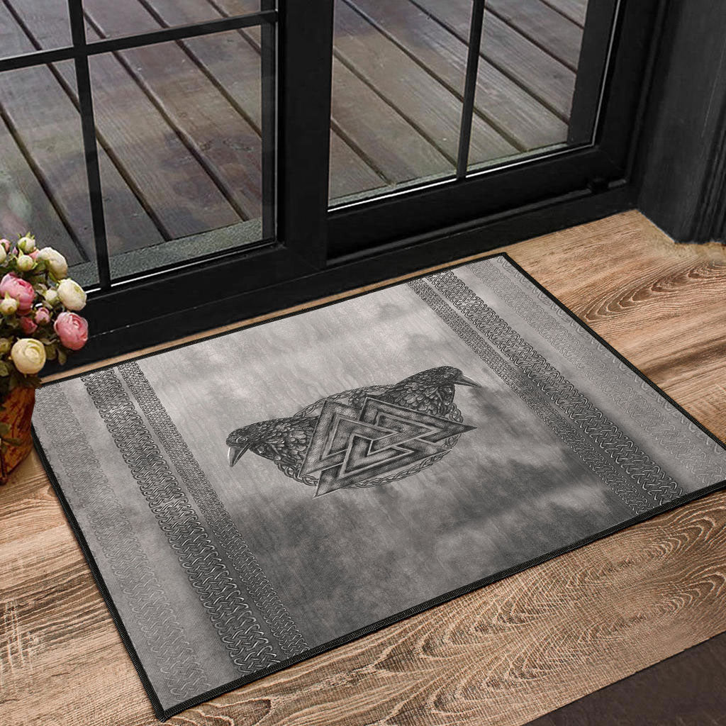 Viking Door Mat Viking Valknut and Raven Door Mat RLT12