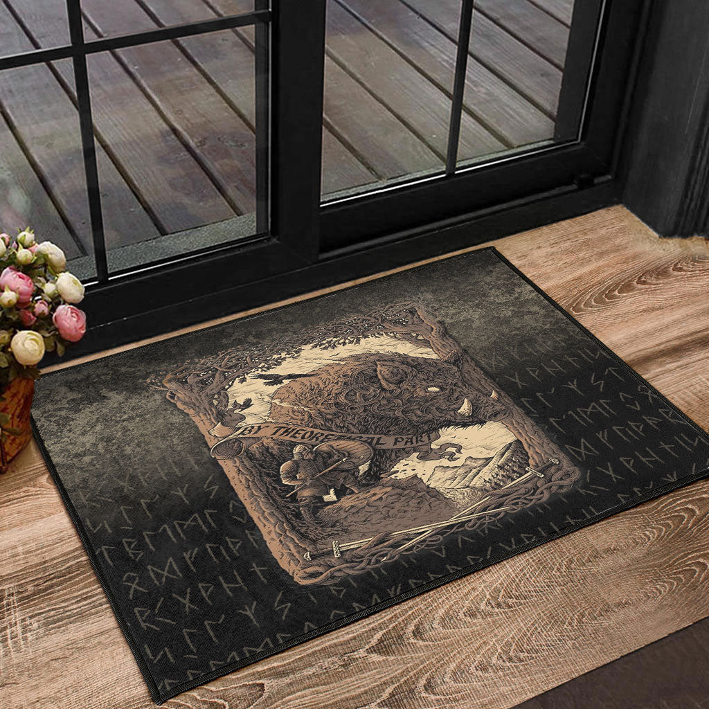 Wonder Print Door Mat - Viking-Wild-Boar Door Mat
