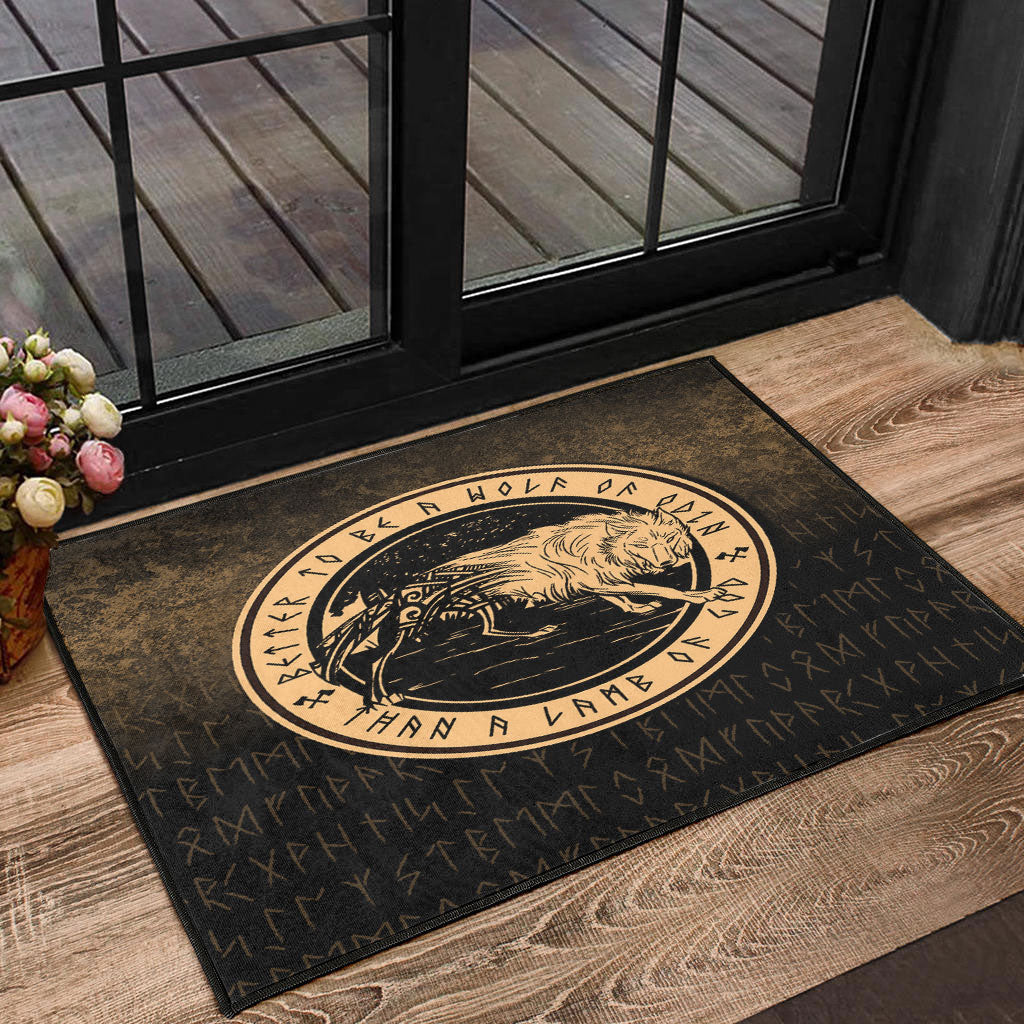 Wonder Print Shop Door Mat - Wolf Of Odin - Gold Version Door Mat RLT12