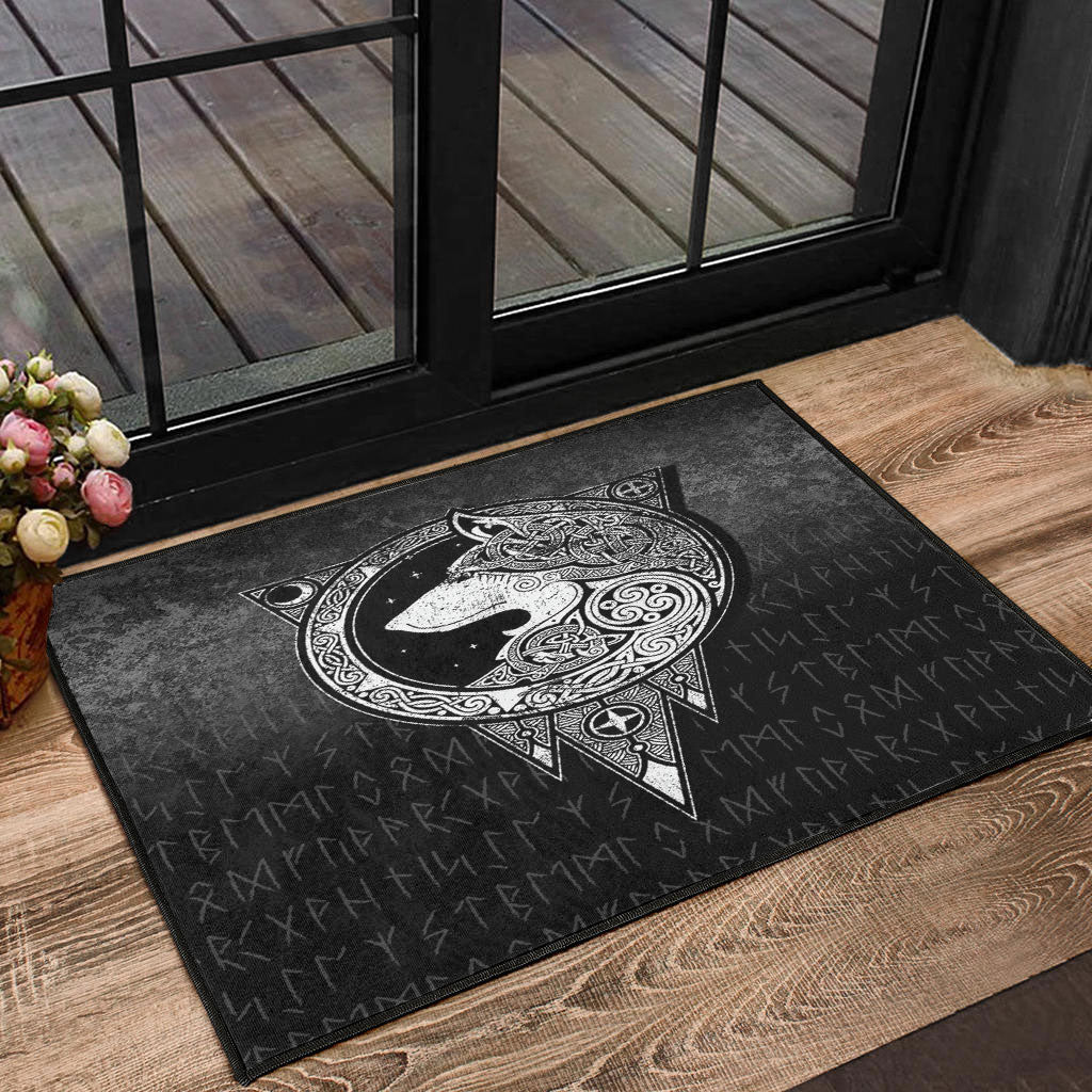 Viking Door Mat Viking Norse Wolf Door Mat RLT12
