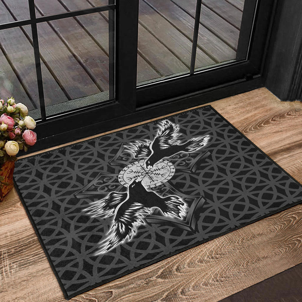 Wonder Print Door Mat - Viking Raven Cross Door Mat