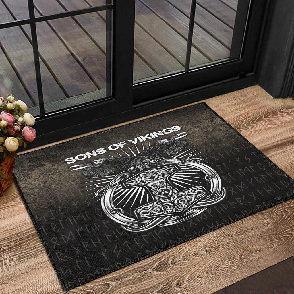 Viking Door Mat Vikings Ravens Mjolnir Door Mat RLT12