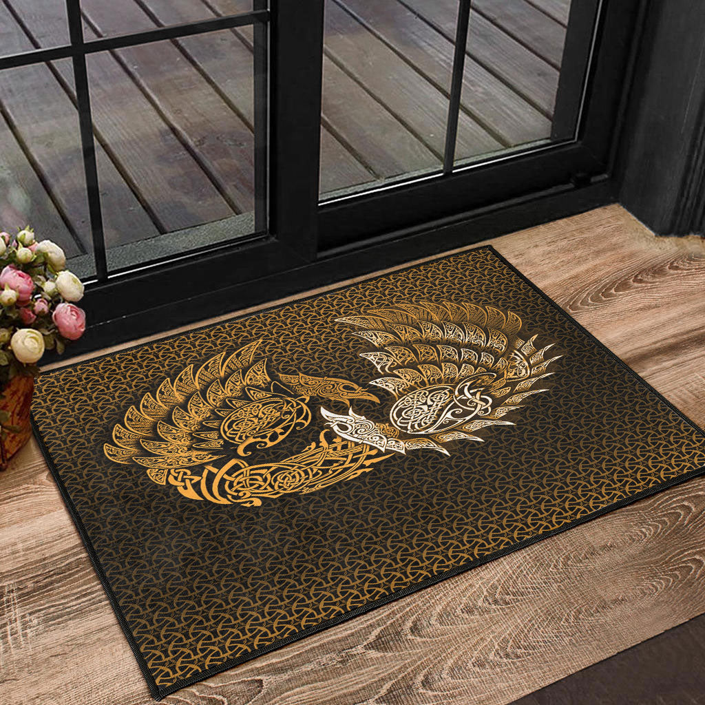 Viking Door Mat Ragnarok Huginn Muninn Gold Version Door Mat RLT12