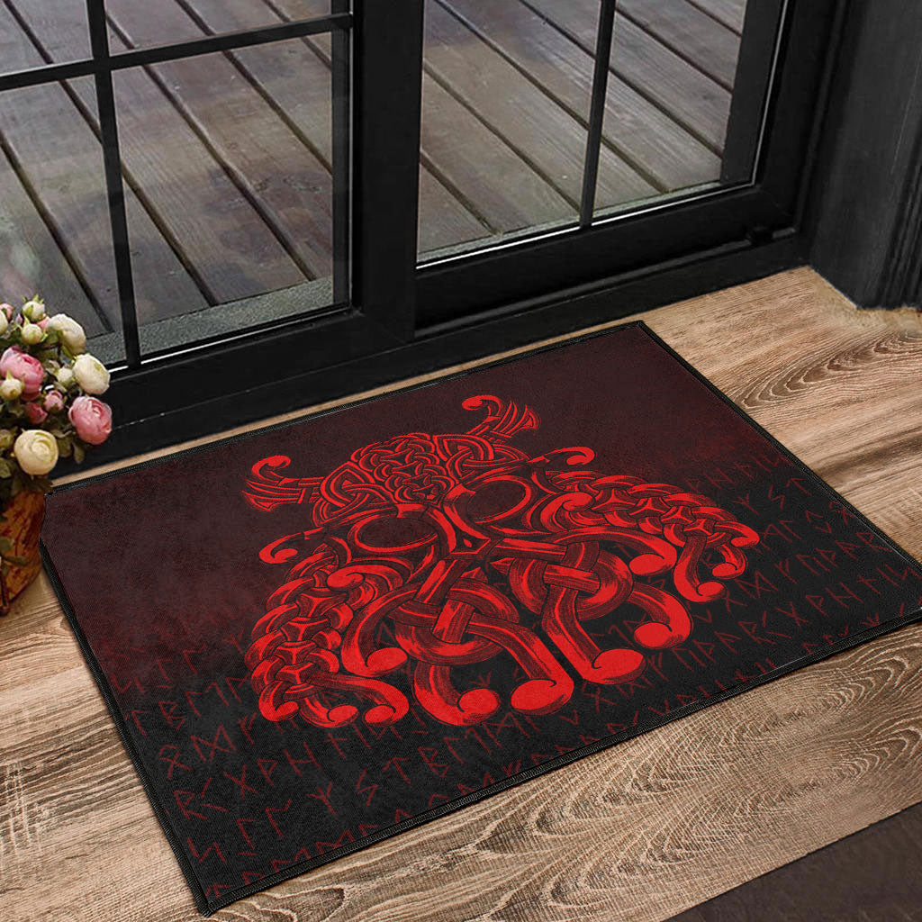 Viking Door Mat Vikings Odin Valhalla Red Version Door Mat RLT12