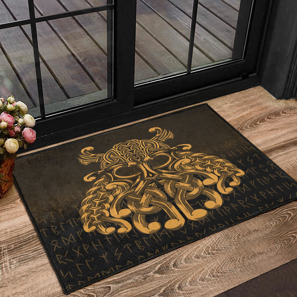 Viking Door Mat Vikings Odin Valhalla Gold Version Door Mat RLT12